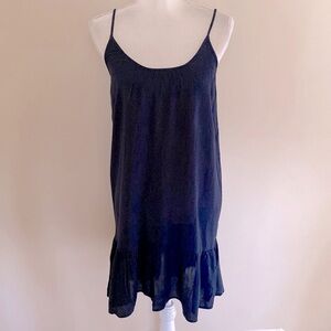 Loft Navy Gauze Peplum Dress